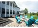 Backyard patio featuring a fire pit with chairs, an outdoor seating area, and a hot tub at 10291 Normandy Way, Fishers, IN 46040