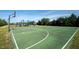 Outdoor basketball court with green surface and hoops on a sunny day, great for recreational play at 10291 Normandy Way, Fishers, IN 46040