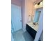 Bathroom features a sleek vanity, stylish faucet, and clean design at 1050 Windsor Estates Ct, Westfield, IN 46074