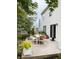 Patio with outdoor dining set surrounded by lush landscaping, perfect for outdoor gatherings at 11163 Autumn Harvest Dr, Fishers, IN 46038