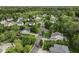 Aerial view showcasing houses in a beautiful neighborhood with tree-lined streets and green lawns at 1119 Albemarle Cir, Noblesville, IN 46062