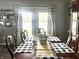 Elegant dining room with a large table, french doors, and natural light for cozy Gathering meals at 135 Crestwood Ave, Crawfordsville, IN 47933