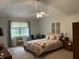 Bright bedroom featuring a floral pattern bed set and a large window at 1604 Stonewall Dr, Greenfield, IN 46140