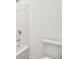 Bathroom with toilet and shower featuring white walls and modern fixtures at 1614 N Clearwater Dr, Greenfield, IN 46140