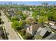 Scenic aerial view of a neighborhood with tree-lined streets and a charming home with a well-kept yard at 2016 Central Ave, Indianapolis, IN 46202
