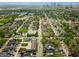 Expansive aerial view of a residential area with tree-lined streets and well-maintained homes with lawns at 2016 Central Ave, Indianapolis, IN 46202