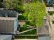 Overhead shot of a home's backyard featuring a lush lawn, mature tree, and well-maintained landscaping at 2016 Central Ave, Indianapolis, IN 46202