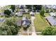 Aerial view of a charming home with a detached garage and spacious yard at 2154 Barth Ave, Indianapolis, IN 46203