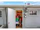 Exterior shed door open to reveal ample storage space at 2726 Dawson St, Indianapolis, IN 46203