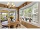 Charming dining area with natural light, a garden view, and easy access to an enclosed sunroom at 3602 Bay Rd S Dr, Indianapolis, IN 46240