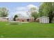 Spacious backyard with a trampoline, a storage shed and well-manicured lawn at 3723 S Dearborn St, Indianapolis, IN 46237