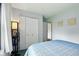Well-lit bedroom featuring a full closet and neutral colored walls at 4505 Stratford Dr, Anderson, IN 46013