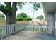 Back deck offers views of a fenced yard with grass and trees at 506 S Green St, Brownsburg, IN 46112