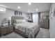Comfortable bedroom featuring a rustic wood bed frame, soft lighting, and neutral decor at 5119 Ralston Ave, Indianapolis, IN 46205