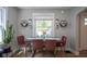 Cozy dining area featuring stylish chairs, a dark wood table, and decorative plants with natural lighting at 5119 Ralston Ave, Indianapolis, IN 46205