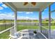 Relaxing screened porch with comfortable seating, scenic lake views, and an inviting atmosphere for outdoor living at 5248 Holborn Ave, McCordsville, IN 46055