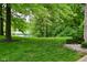 Scenic backyard view with lush greenery and a serene pond at 5361 Carnoustie Cir, Avon, IN 46123