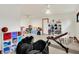 Expansive basement space with organized storage, recreational zones, and potential for customization, enhancing living area at 5377 Crooked Stick Ct, Greenwood, IN 46142