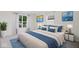Beautifully staged bedroom featuring neutral colors, plush bedding, and stylish decor at 5893 Crosscut Ln, Noblesville, IN 46062