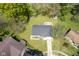 Aerial view of home with grey roof, and well manicured lawn, as well as surrounding trees and neighborhood at 5938 Dunseth Ct, Indianapolis, IN 46254