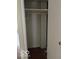 A basic closet with shelves and hanging space, ready for organization at 616 N Exeter Ave, Indianapolis, IN 46222