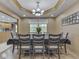 Elegant dining room with stylish chandelier and large table for Gathering gatherings at 6494 N Baltimore Rd, Monrovia, IN 46157