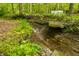 Scenic creek featuring natural stone and lush greenery running through the wooded property at 680 Unity Church Rd, Morgantown, IN 46160