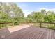 Outdoor wooden deck overlooking a private backyard setting at 6818 Bluffridge Dr, Indianapolis, IN 46278