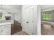 Open-concept entryway shows the kitchen and living spaces at 6818 Bluffridge Dr, Indianapolis, IN 46278