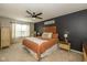 Relaxing bedroom with plush bedding, warm lighting, and stylish decor at 7140 Lakeland Trails Blvd, Indianapolis, IN 46259