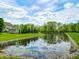 Scenic pond view with lush greenery and landscaping, adding natural beauty and tranquility to the property at 725 Bristle Lake Dr, Brownsburg, IN 46112