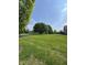 Large, well-maintained front yard with lush green grass and mature trees, creating a serene outdoor space at 8306 Hunters Meadow Way, Indianapolis, IN 46259