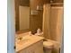 Modest full bathroom with a vanity, toilet and shower/tub combo with shower curtain at 14058 Southwood Cir, Fishers, IN 46037