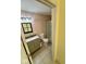 Bathroom showcasing new vanity with solid countertops, tile backsplash, and glass shower at 1639 Park Castle Way, Indianapolis, IN 46229