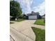 Exterior of a charming one-story brick home with an attached two-car garage and a well-manicured lawn at 1639 Park Castle Way, Indianapolis, IN 46229
