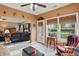 Bright sunroom connecting to the main living space, featuring comfortable seating and abundant natural light at 1663 Sweetgum Dr, Greenwood, IN 46143