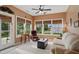 Cozy sunroom with ample natural light, comfortable seating, and serene views through multiple windows at 1663 Sweetgum Dr, Greenwood, IN 46143