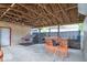 Outdoor bar area featuring a bar, stools, and backyard entertainment at 212 W Banta Rd, Indianapolis, IN 46217