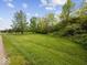 Lush green yard with mature trees and foliage along the property line at 2399 E Mckay Rd, Shelbyville, IN 46176