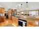 Spacious kitchen with a center island, modern oven, and eat-in dining area at 2769 S 800 W, Indianapolis, IN 46239