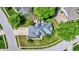 Detailed aerial shot capturing the roof of a house with an extended driveway in a neighborhood with lush greenery at 3162 Hazel Foster Dr, Carmel, IN 46033