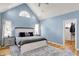This stylish main bedroom boasts cathedral ceiling and ensuite bathroom at 3162 Hazel Foster Dr, Carmel, IN 46033