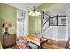 Stylish home office with hardwood floors and views of the staircase and entryway at 3162 Hazel Foster Dr, Carmel, IN 46033
