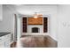 Living room area features a fireplace and built-in shelving, with lots of space at 3505 Autumn Ct, Columbus, IN 47203