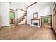 Spacious living room with vaulted ceilings, fireplace, and plenty of natural light at 4128 Whitetail Woods Dr, Bargersville, IN 46106