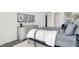 Bright bedroom with gray dresser, decorative artwork, and modern decor at 4411 Mendocino Blvd, Indianapolis, IN 46239