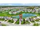 Aerial shot of the neighborhood showcasing its layout and easy access to lakes, ponds, and thoroughfares at 4602 Amesbury Pl, Westfield, IN 46062