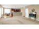 Open-concept living area with adjacent dining space and modern decor at 4602 Amesbury Pl, Westfield, IN 46062