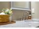 Close-up on faucet and decorated countertop in bathroom at 4890 Benthaven E Dr, Bargersville, IN 46106