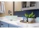 Close-up of vanity with decorative accents and vessel sink, highlighting the luxurious space at 4890 Benthaven E Dr, Bargersville, IN 46106